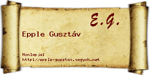 Epple Gusztáv névjegykártya